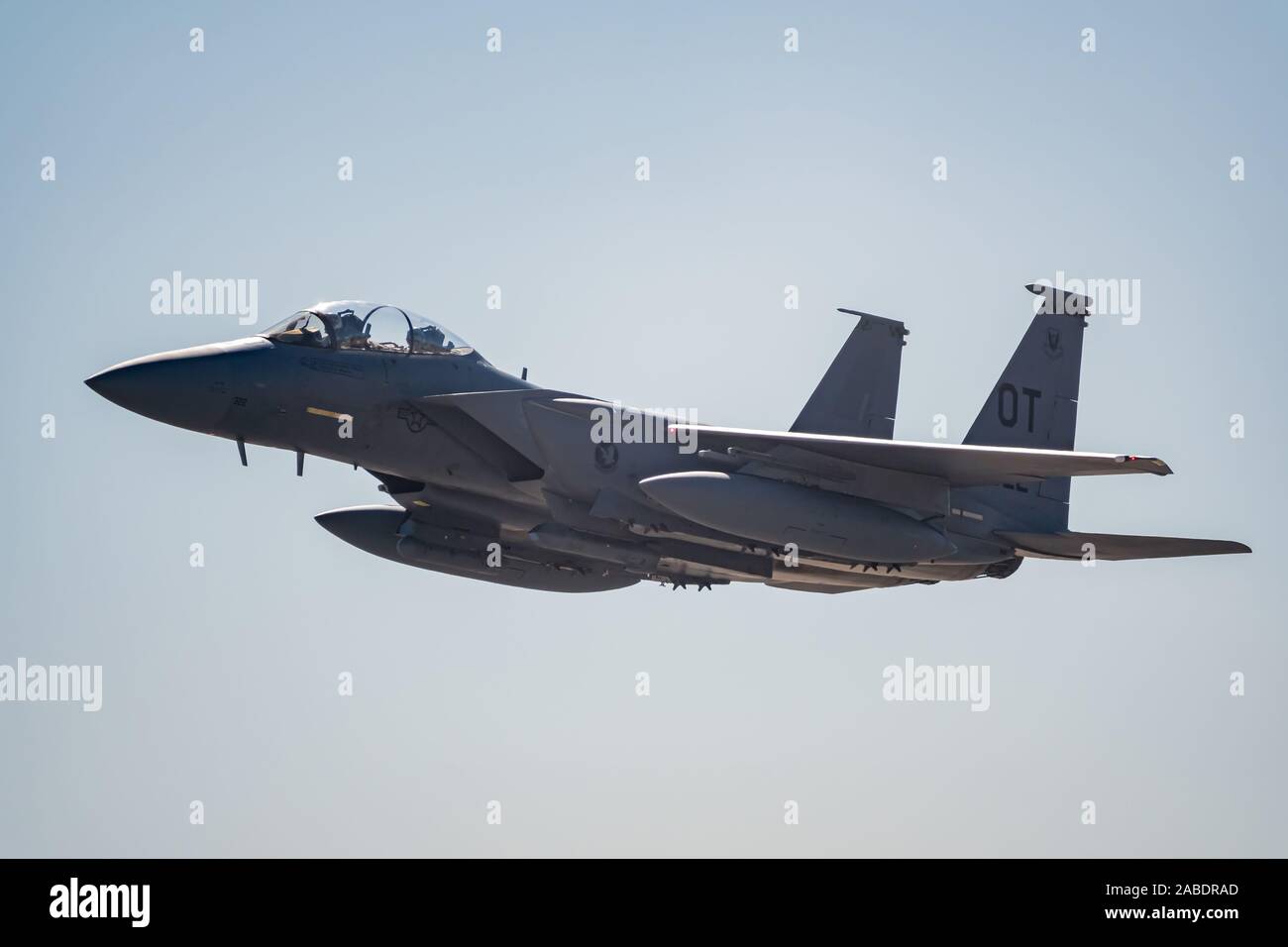 Las Vegas, Nov. 17: F-22 Raptor fliegen Demo im USAF Air Show in Nellis Air Force Base am 17.November, 2019 in Las Vegas, Nevada Stockfoto