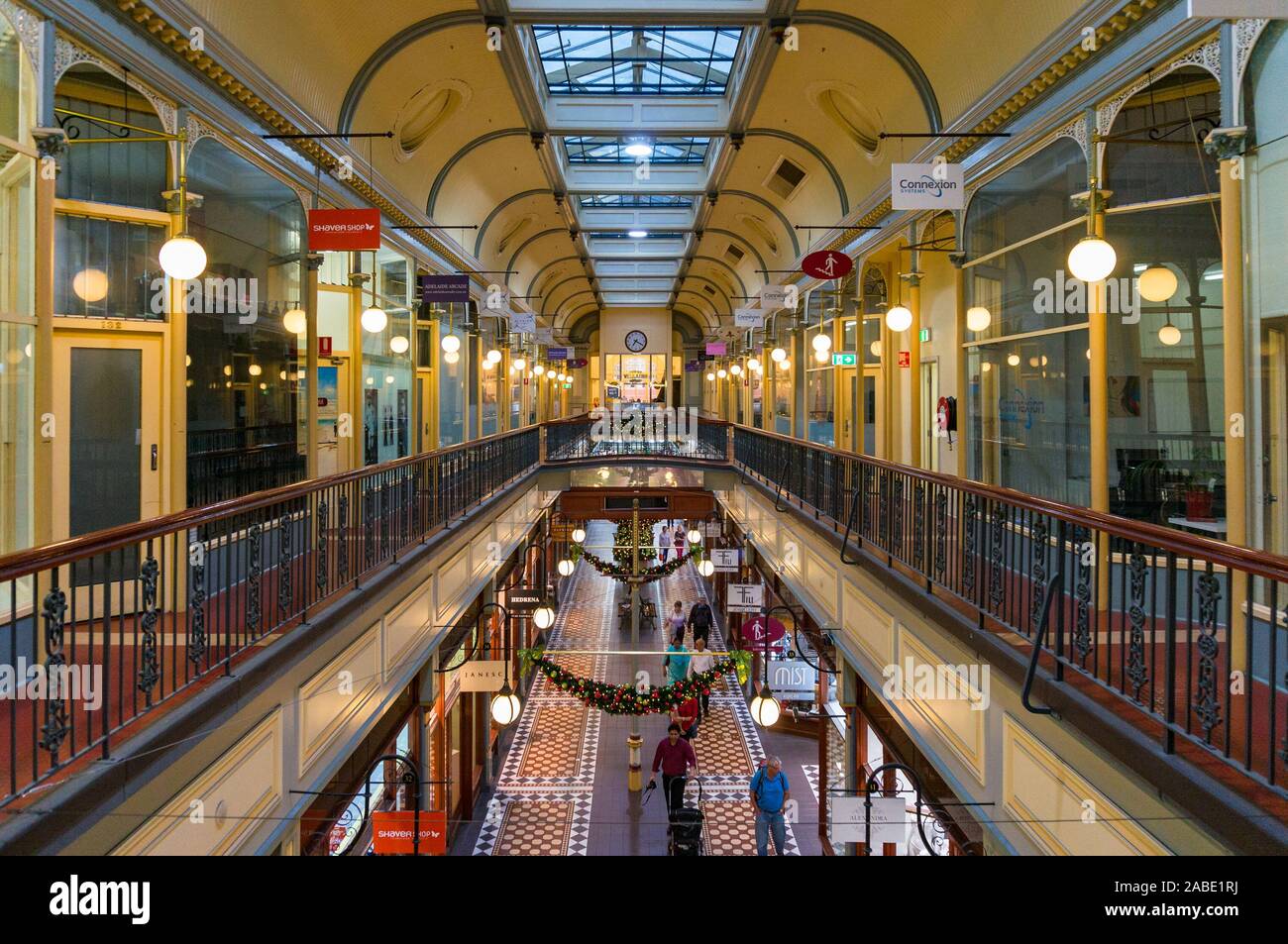 Adelaide, Australien - November 10, 2017: Weihnachtsschmuck am Adelaide Arcade Stockfoto