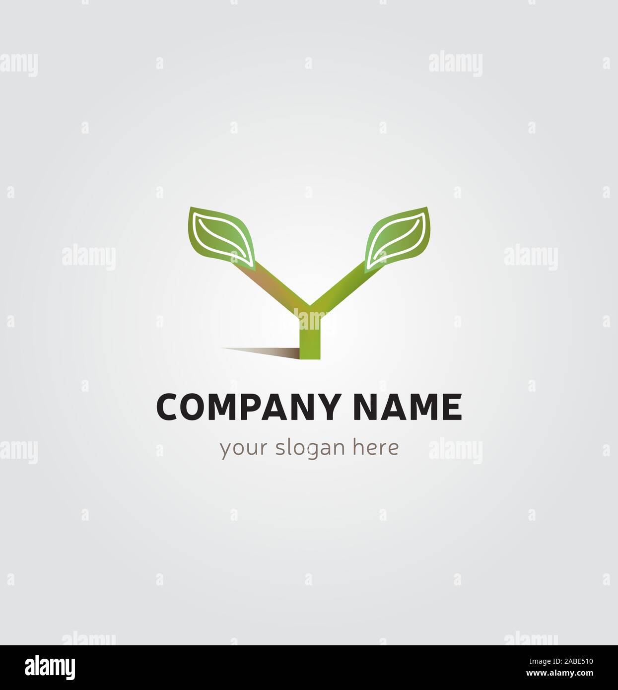 Single Logo - Baum Symbol in Y Schreiben Form Blätter und Laub für Unternehmen Stock Vektor