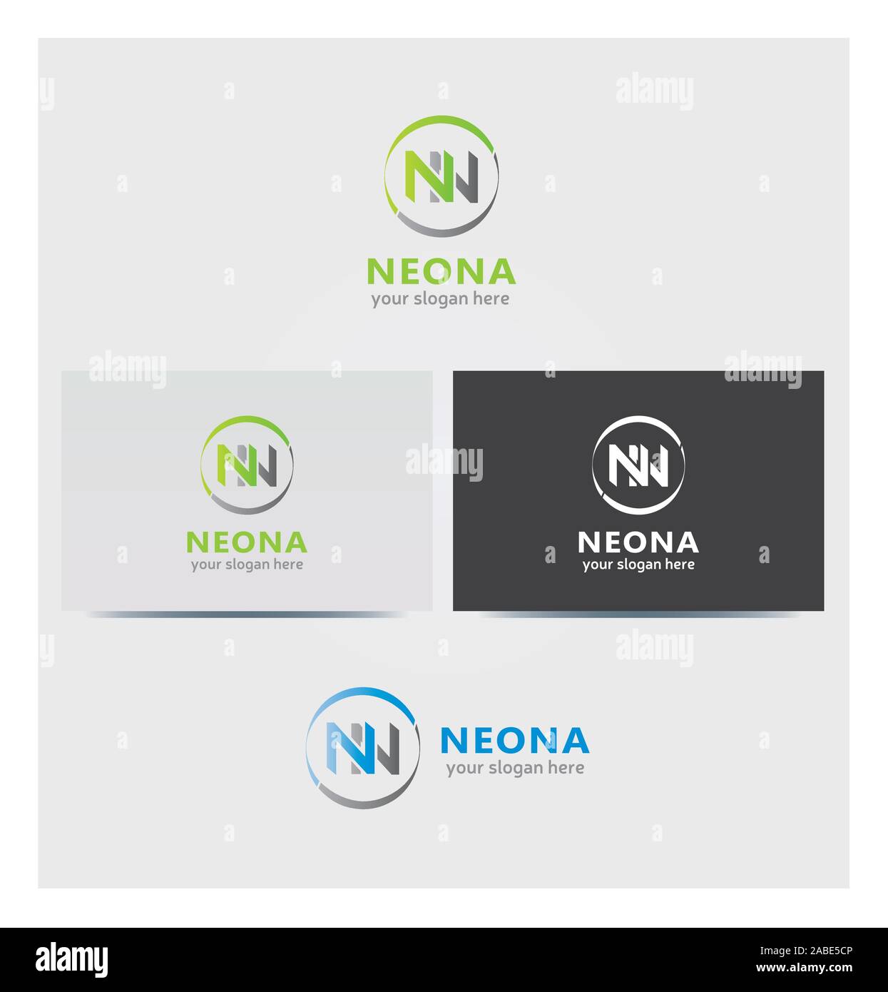 N Brief Symbol, Logo für Corporate Business in mehreren Farben, NN Buchstaben Stock Vektor