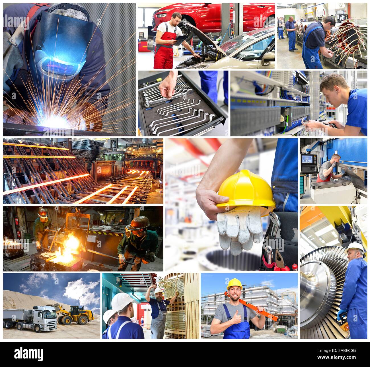 Berufe in Industrie und Handel - Menschen bei der Arbeit in der gewerblichen Wirtschaft Stockfoto