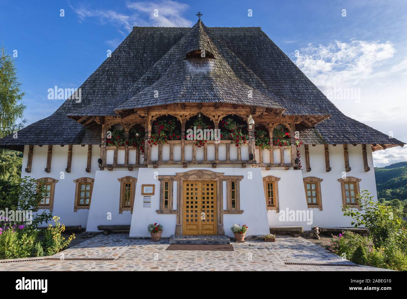 Museum der Symbole im Kloster Barsana Dorf, in Maramures Rumänien entfernt Stockfoto