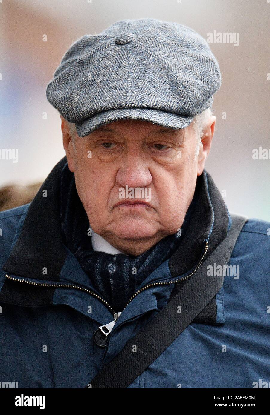 Hillsborough match Commander David Duckenfield, der Totschlag durch grobe Fahrlässigkeit von 95 Liverpool Unterstützer an der 1989 FA-Cup Halbfinale beschuldigt wird, in Preston Crown Court ankommen. Stockfoto