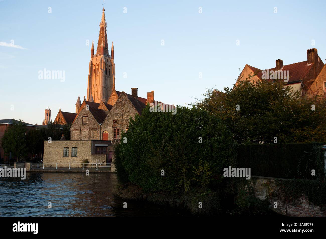 Historischen, mittelalterlichen Stadt Brügge bei Sonnenuntergang, Belgien Stockfoto
