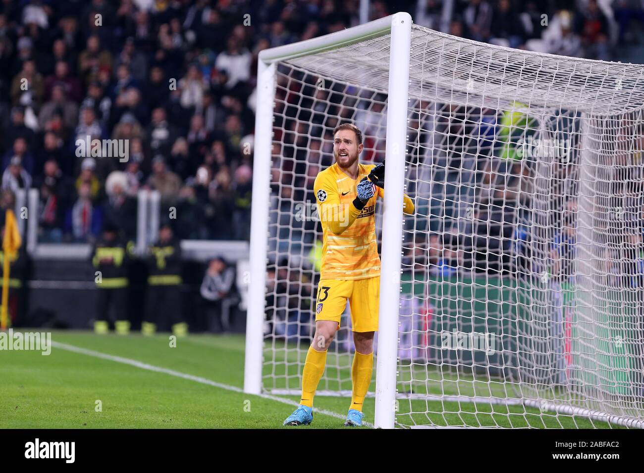 Torino, Italien. 26. November 2019. Champions League 2019-20. Fc Juventus vs Club Atlético de Madrid. Jan Oblak von Club Atlético de Madrid. Stockfoto