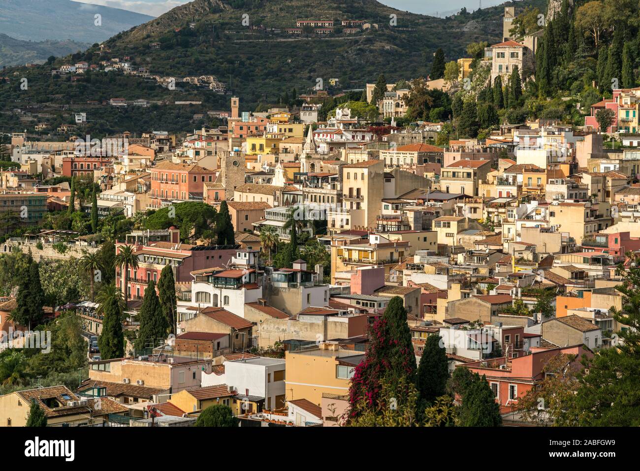 Stadtansicht Taormina, Sizilien, Italien, Europa | Taormina, Sizilien, Italien, Europa Stockfoto