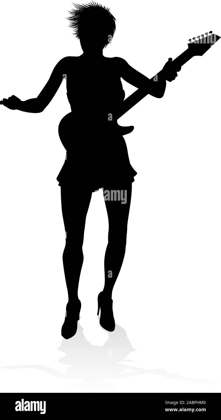 Musiker Gitarrist Silhouette Stock Vektor