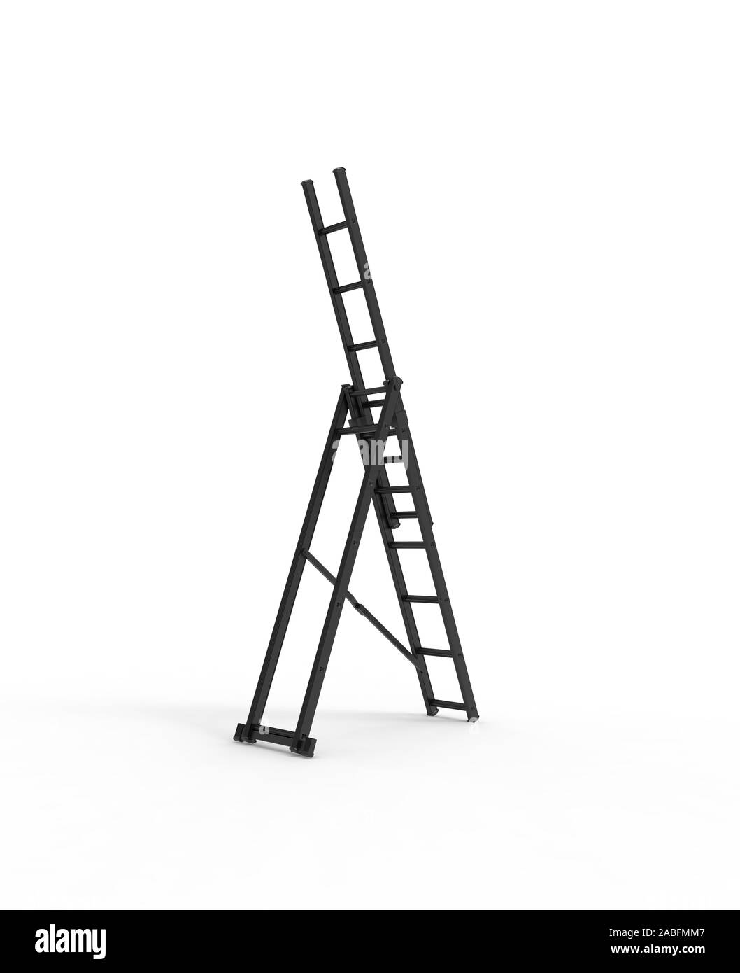 Metall Treppen auf Weiß 3D Rendering isoliert Stockfoto Metall Treppen auf Weiß 3D Rendering isoliert Stockfoto