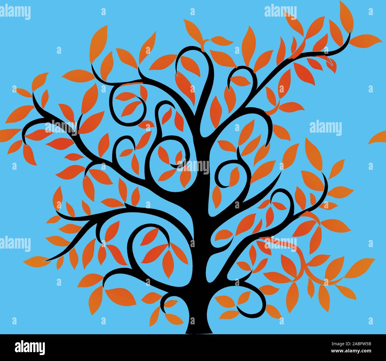 Digital textile Blumen und Blätter - Ornament - Motif-Design - Abstract Stockfoto
