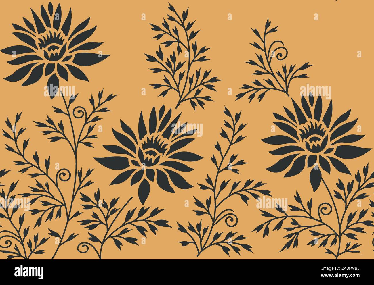 Digital textile Blumen und Blätter - Ornament - Motif-Design - Abstract Stockfoto