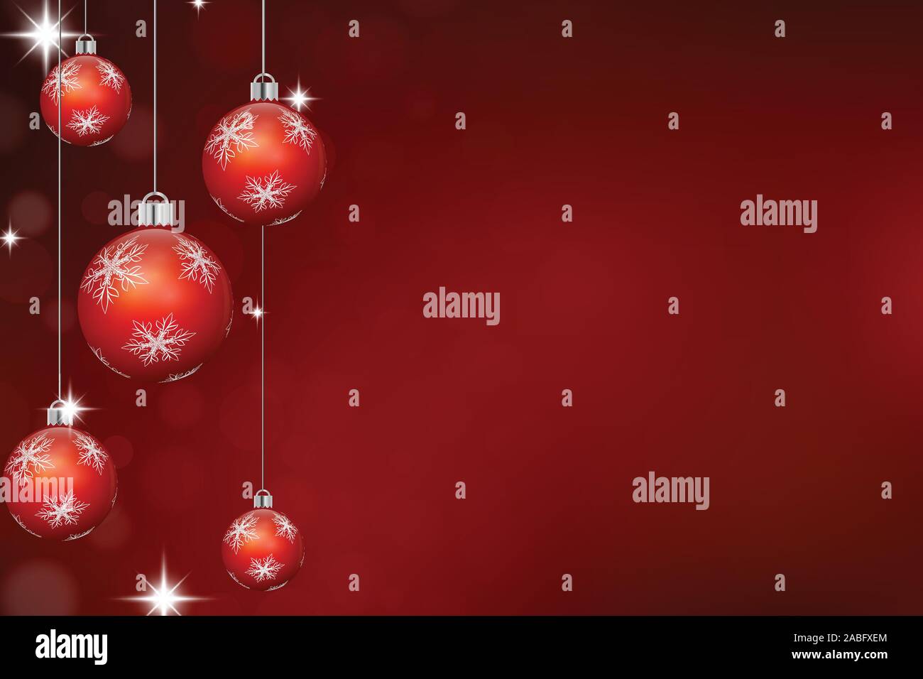 Red christmas background dekoriert mit Flitter. Stock Vektor