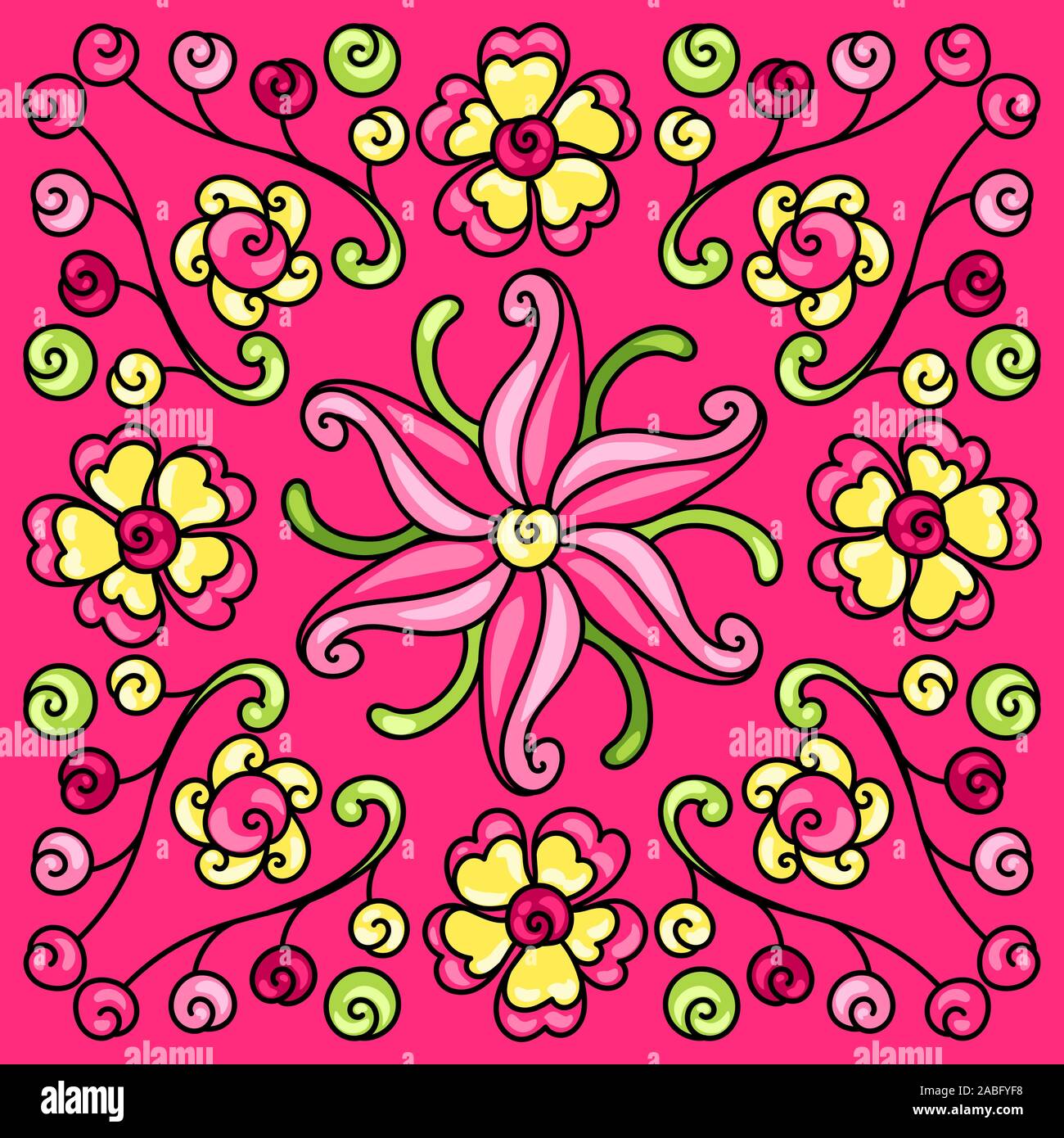 Mexican talavera Keramik Muster mit Blumen. Stock Vektor