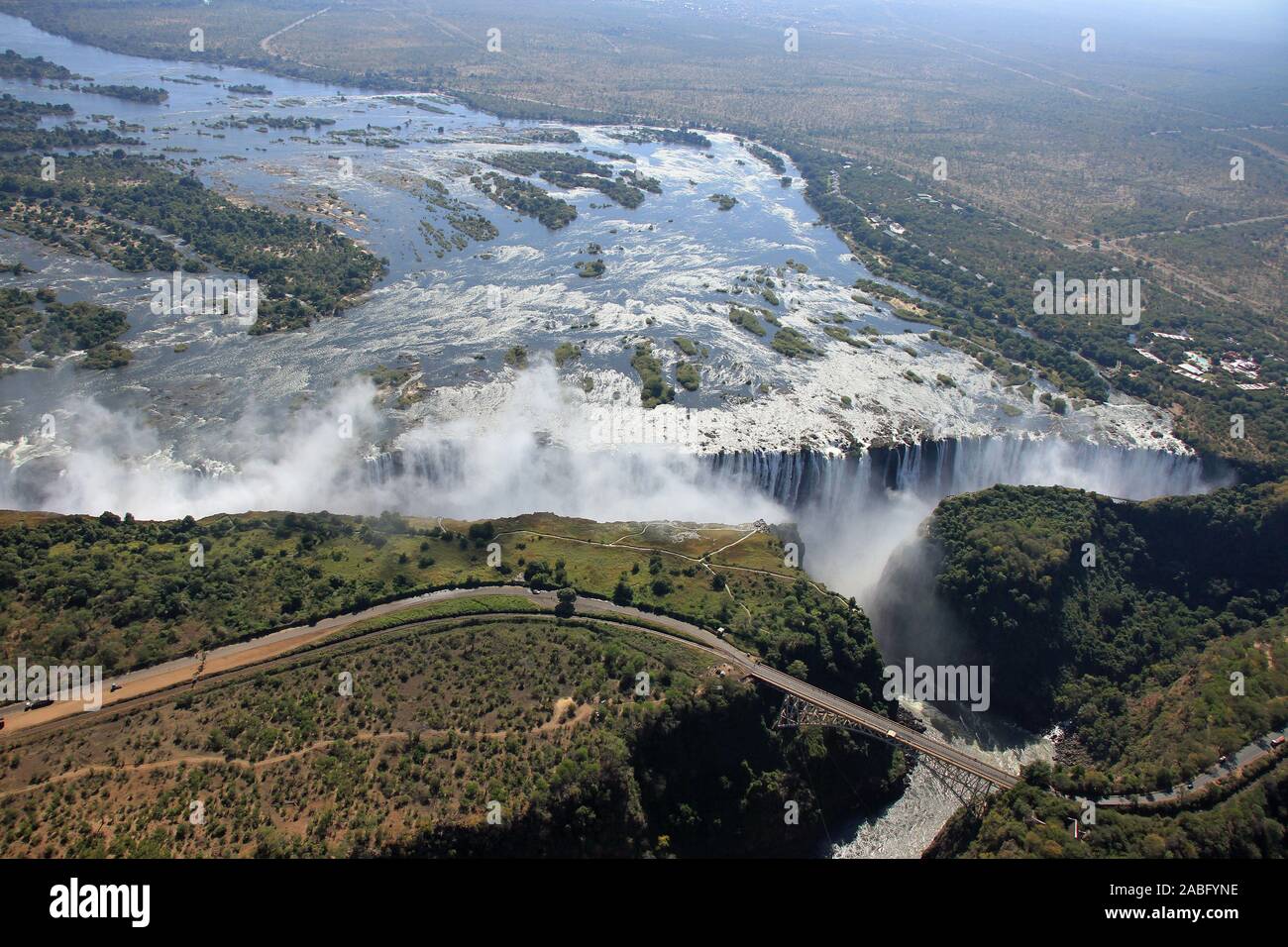 Victoria Falls aus der Luft 1. Stockfoto