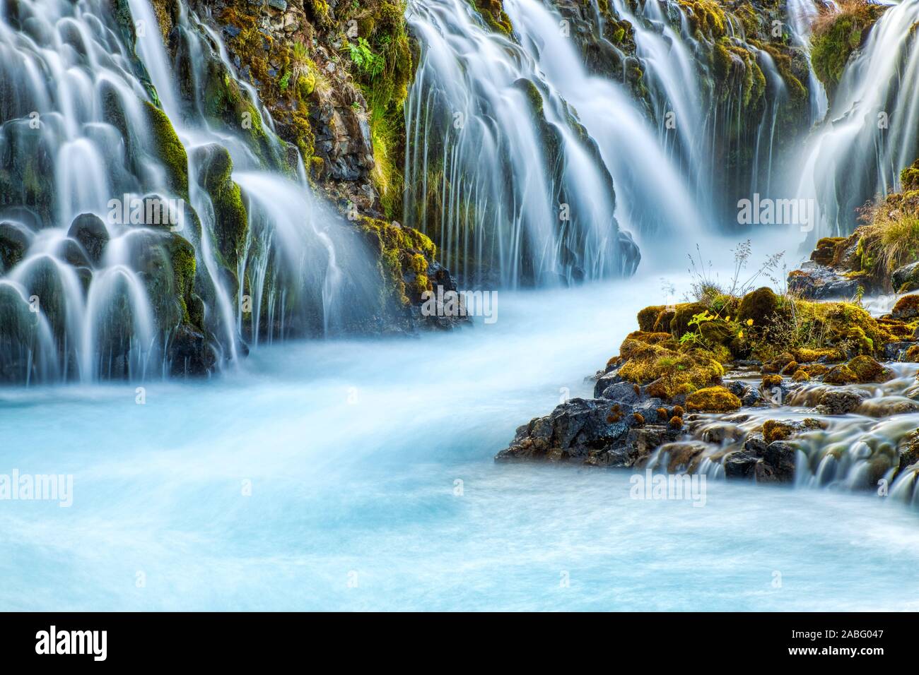 Wild Bruarfoss Wasserfall in Island Stockfoto