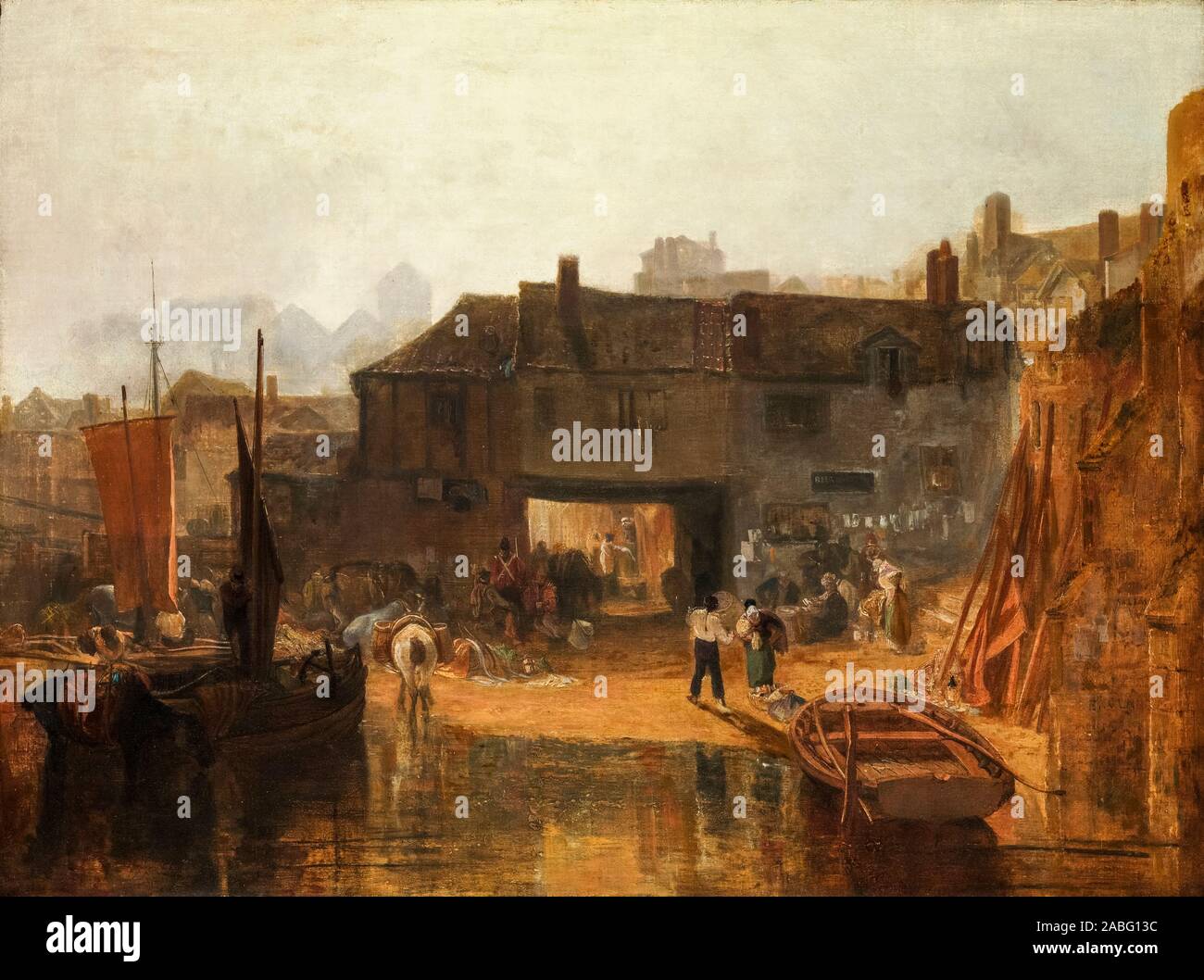 JMW Turner, Saltash mit dem Wasser, Fähre, Cornwall, Malerei, 1811 Stockfoto