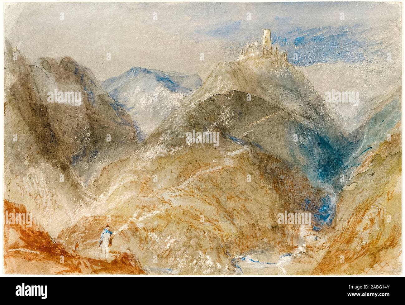 JMW Turner, Burg auf der Höhe, in der Nähe von Genf, Landschaftsmalerei, 1836 Stockfoto