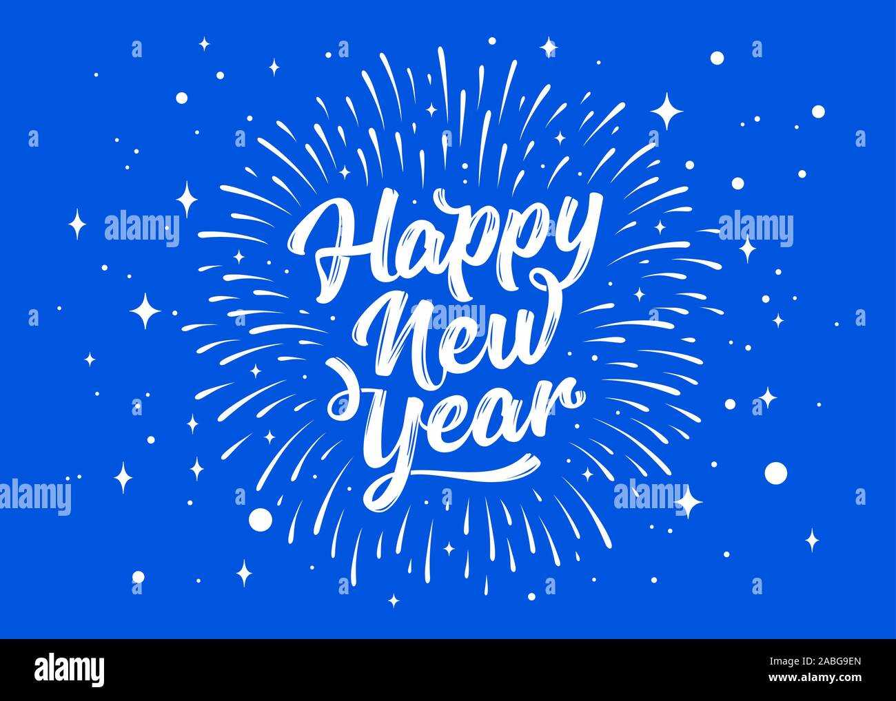 Frohes neues Jahr. Schriftzug Text für ein glückliches Neues Jahr Stock Vektor