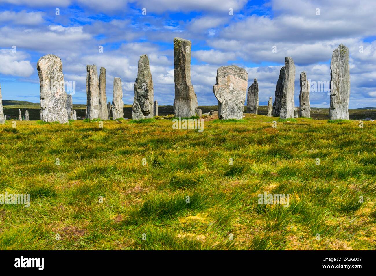 Callanish (Gälisch Calanais) Steinen im Callanish Village auf der Isle of Lewis auf den äußeren Hebriden in Schottland Stockfoto