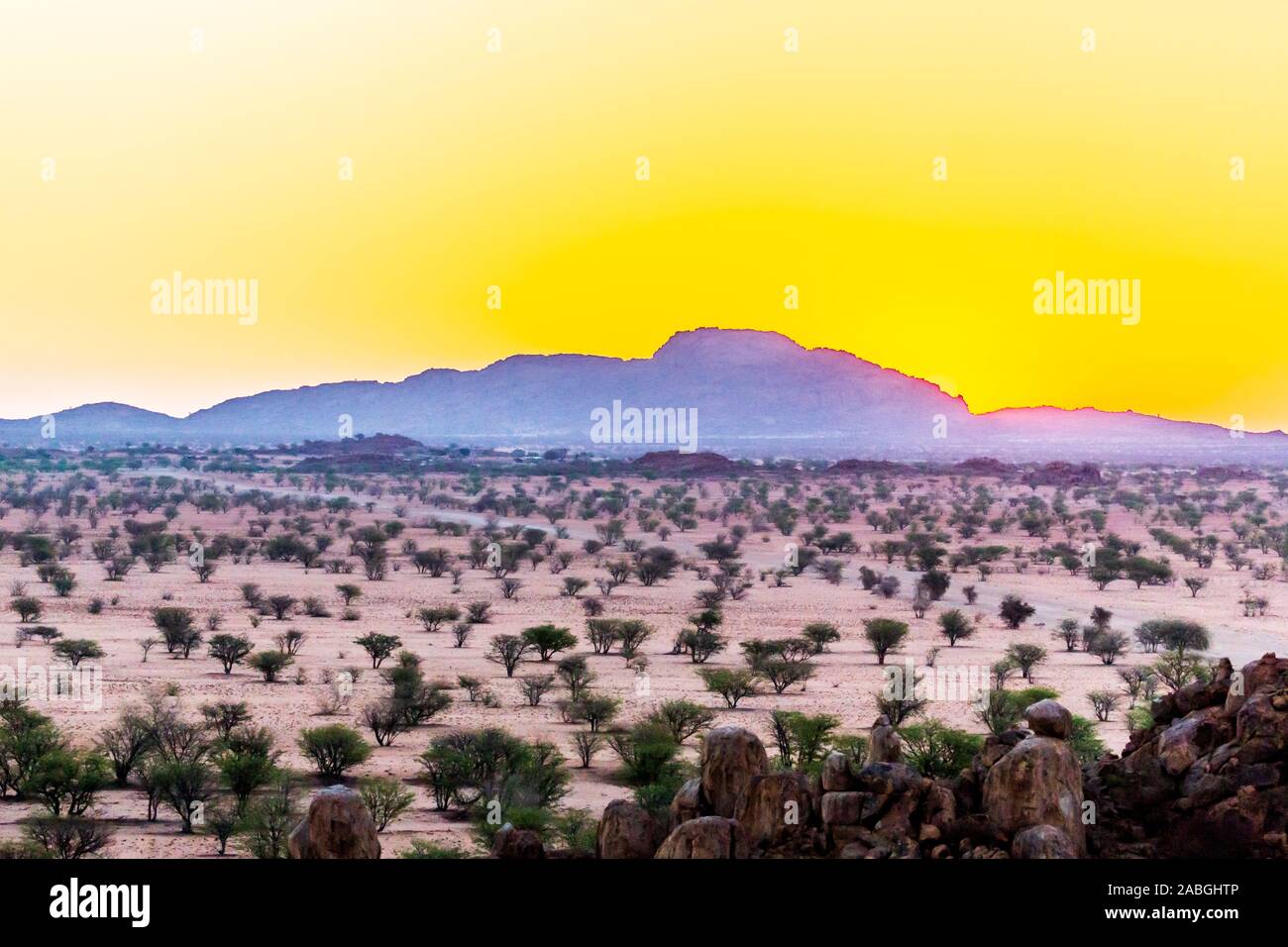 Sonnenuntergang in Namibia, Afrika Stockfoto