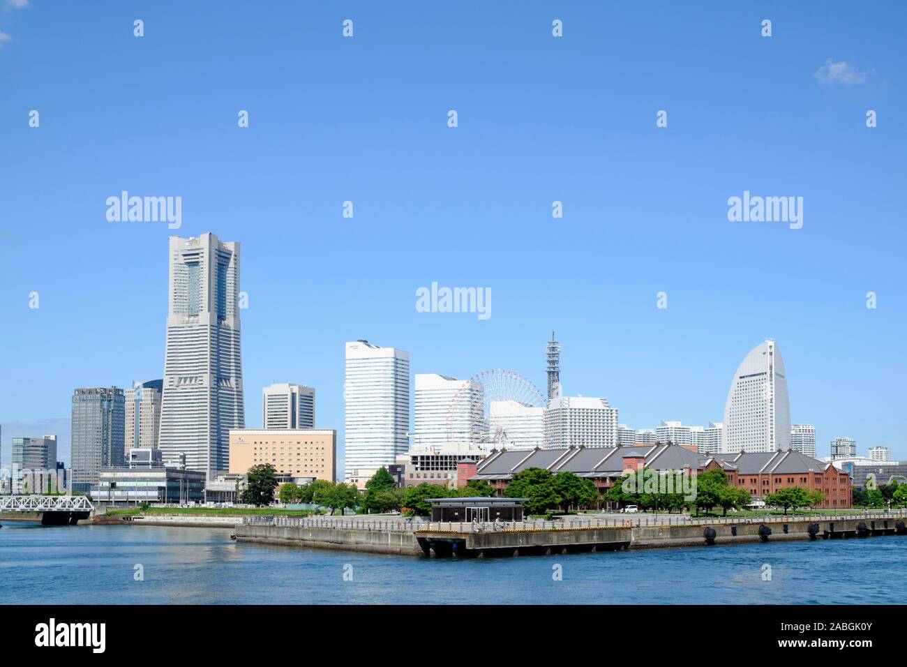 Skyline von modernen Minato Mirai Bezirk von Yokohama in Japan Stockfoto