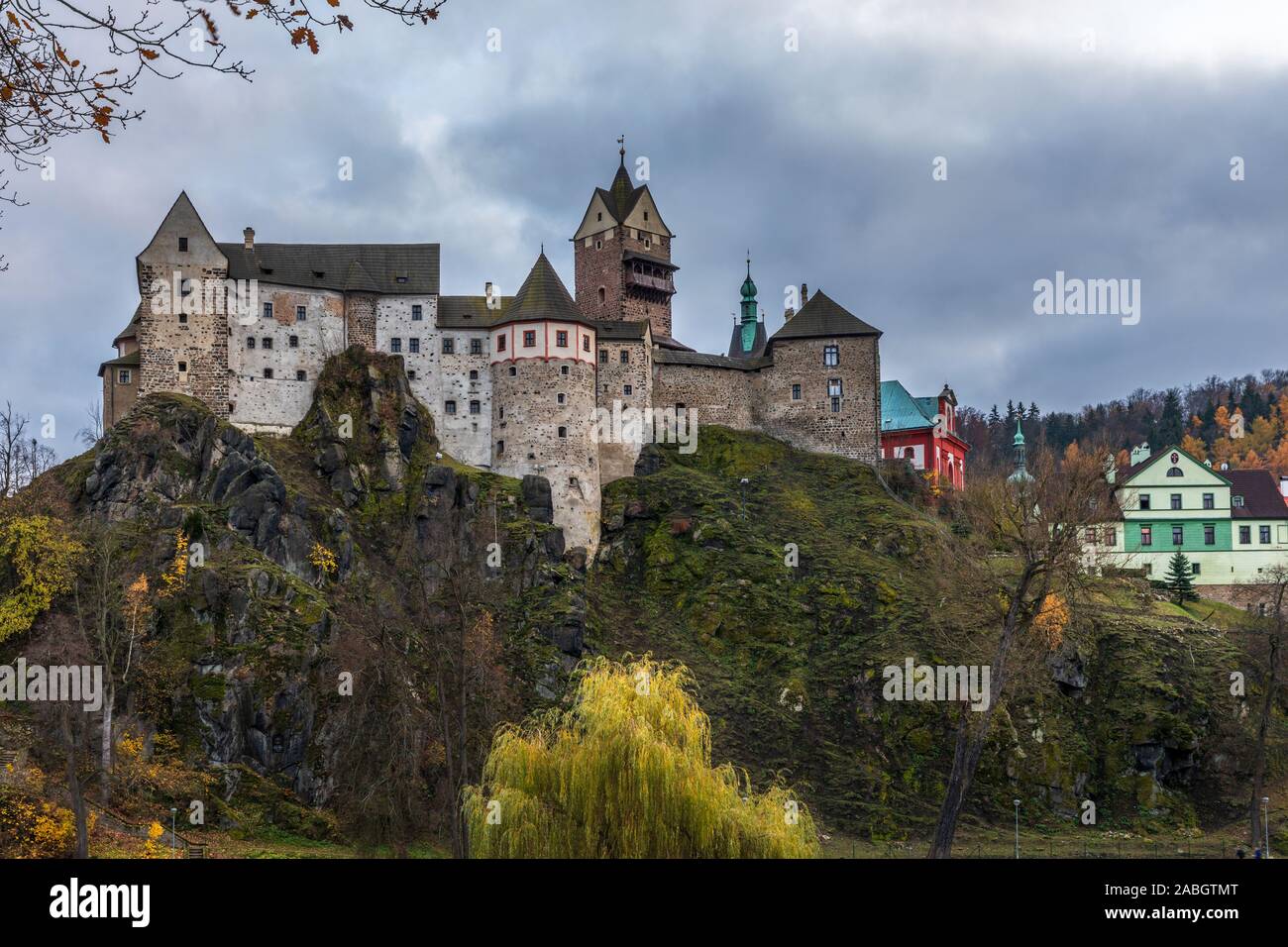 Burg Loket in der Nähe von Karlovy Vary Stadt in Tschechien Stockfoto