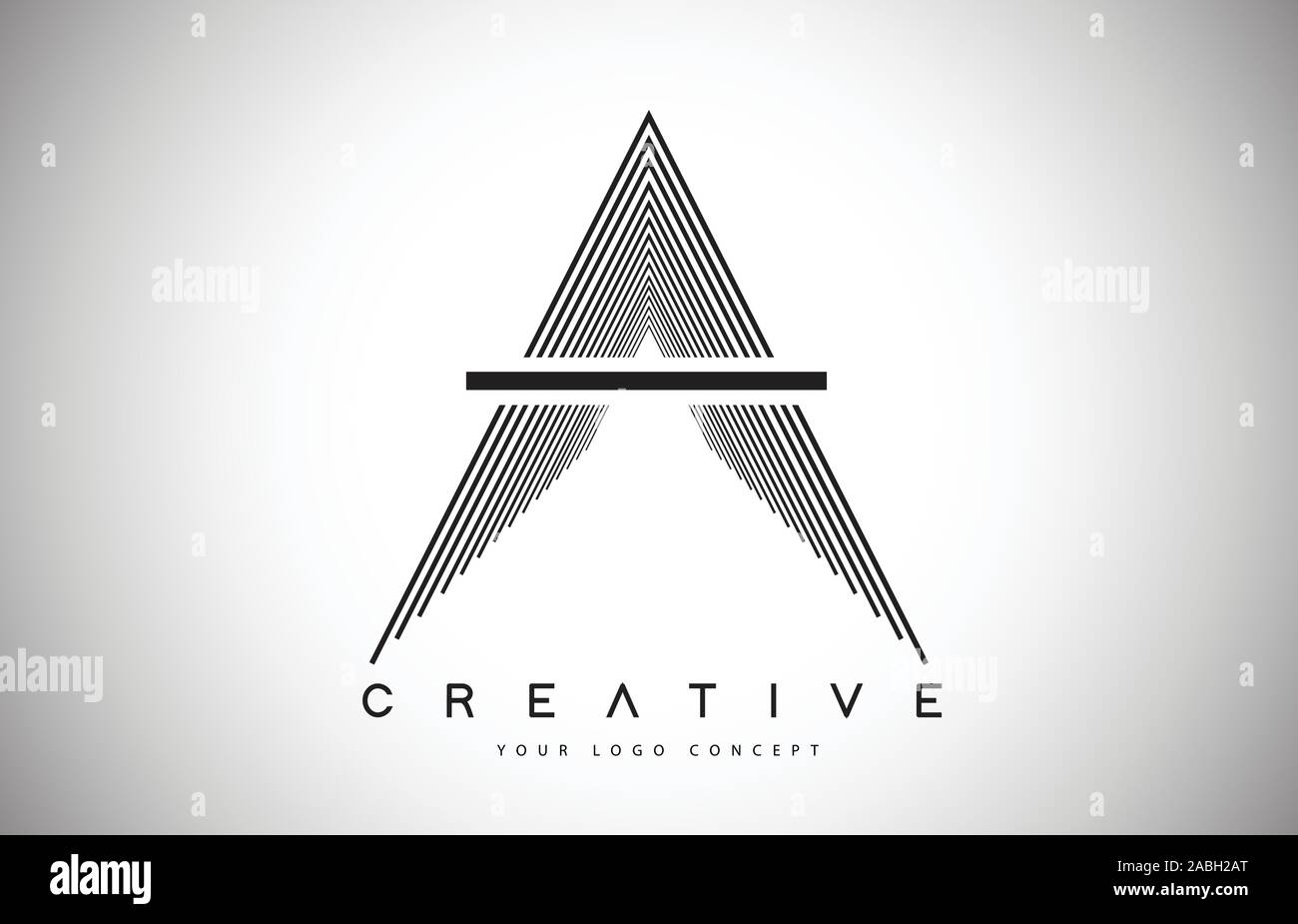 Ein Zeilen schreiben Logo Vektor Design. Kreatives Schreiben Symbol mit Schwarzen parallele Linien Vektor Illustration. Stock Vektor