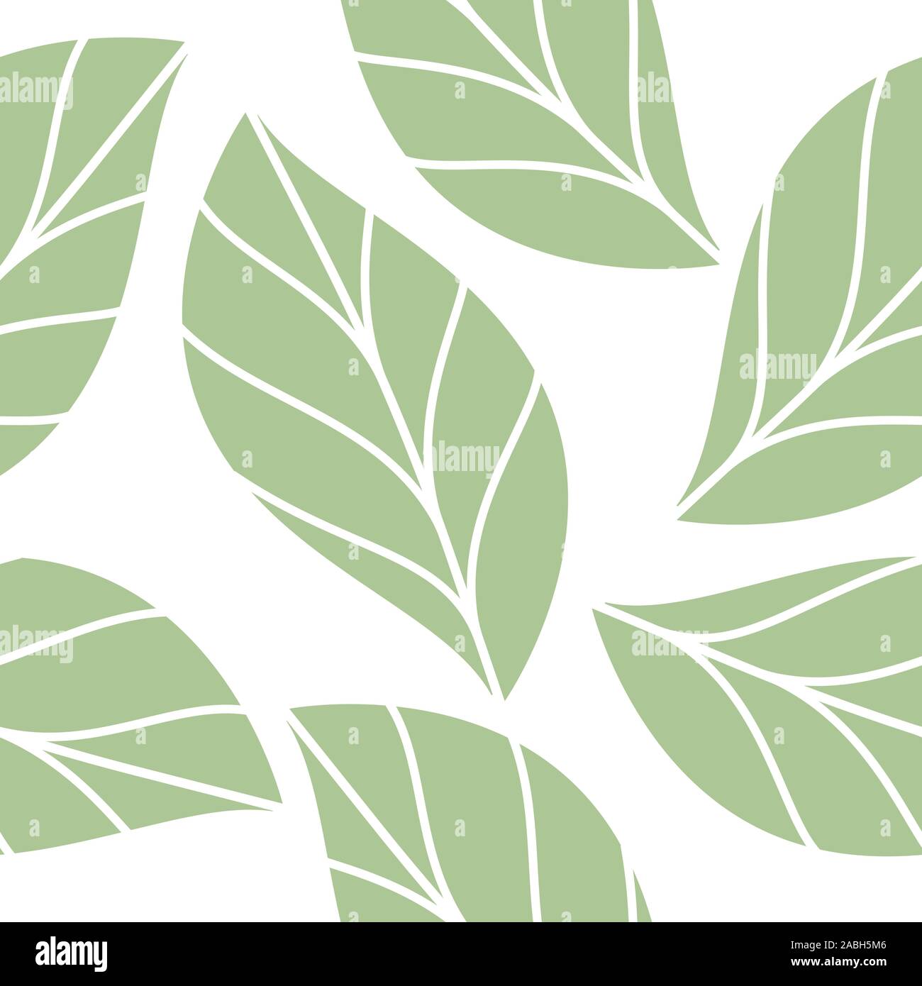 Weiche, grüne Blätter Nahtlose, Sich wiederholendes Muster isoliert Vector Illustration Stock Vektor