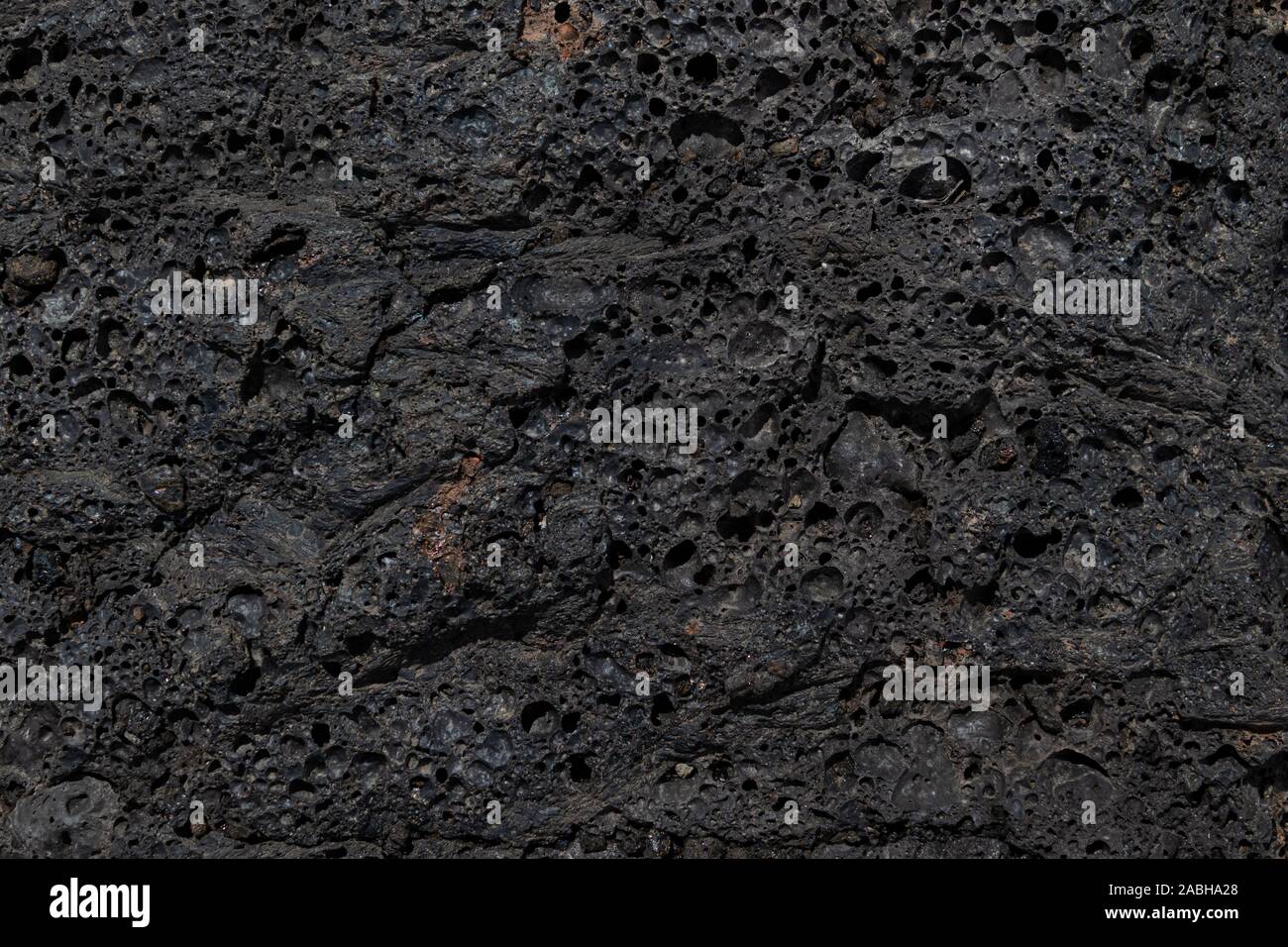 Bubbly Vesikel Textur aus Basalt Lava Oberfläche an Hawaii Volcanoes National Park, Big Island von Hawaii, USA Stockfoto