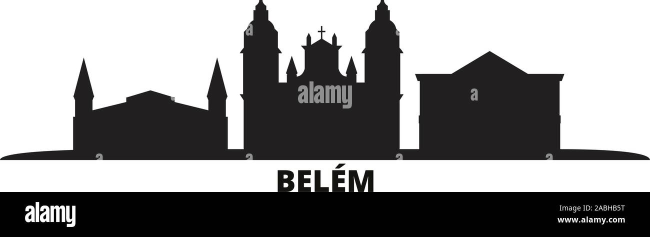 Brasilien, Belem Skyline der Stadt isoliert Vector Illustration. Brasilien, Belem reisen Stadtbild mit Referenzmarken Stock Vektor