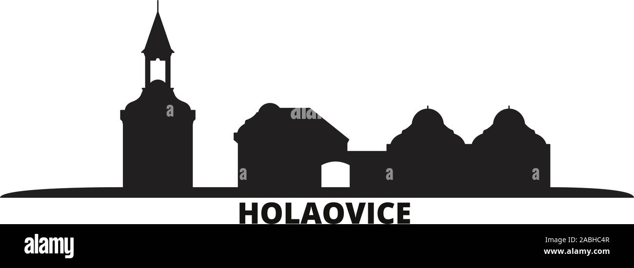 Tschechische Republik, Holasovice Skyline der Stadt isoliert Vector Illustration. Tschechische Republik, Holasovice reisen Stadtbild mit Referenzmarken Stock Vektor