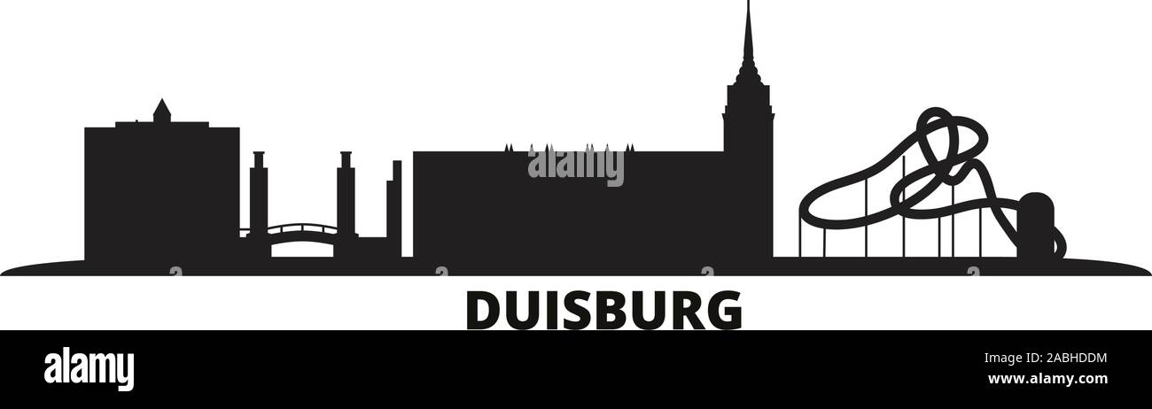 Deutschland, Duisburg Skyline der Stadt isoliert Vector Illustration. Deutschland, Duisburg reisen Stadtbild mit Referenzmarken Stock Vektor