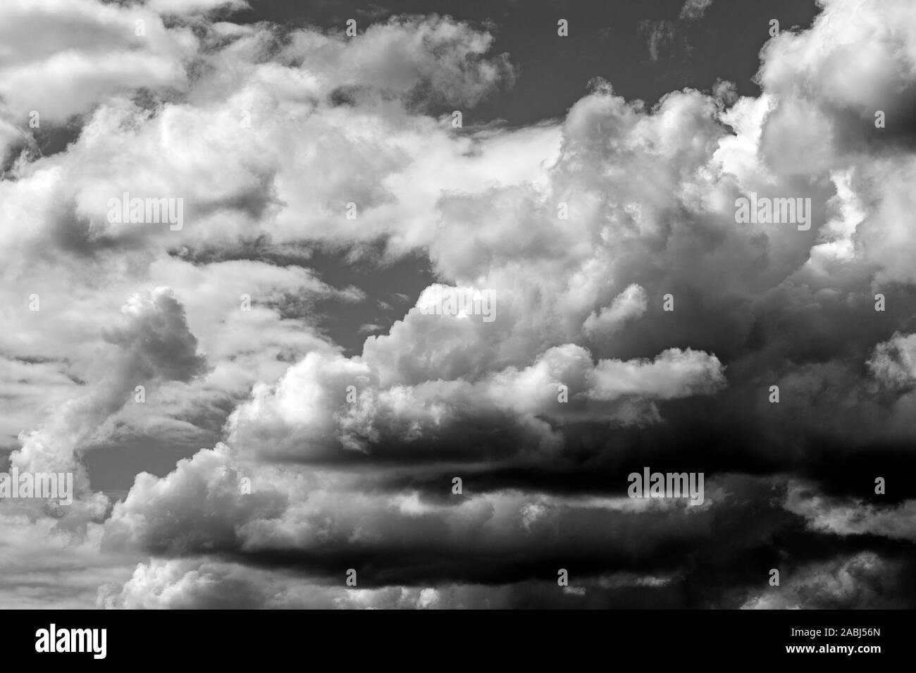 Cumulus Wolken mit vertikalen Wachstum in Dramatischer Himmel Stockfoto