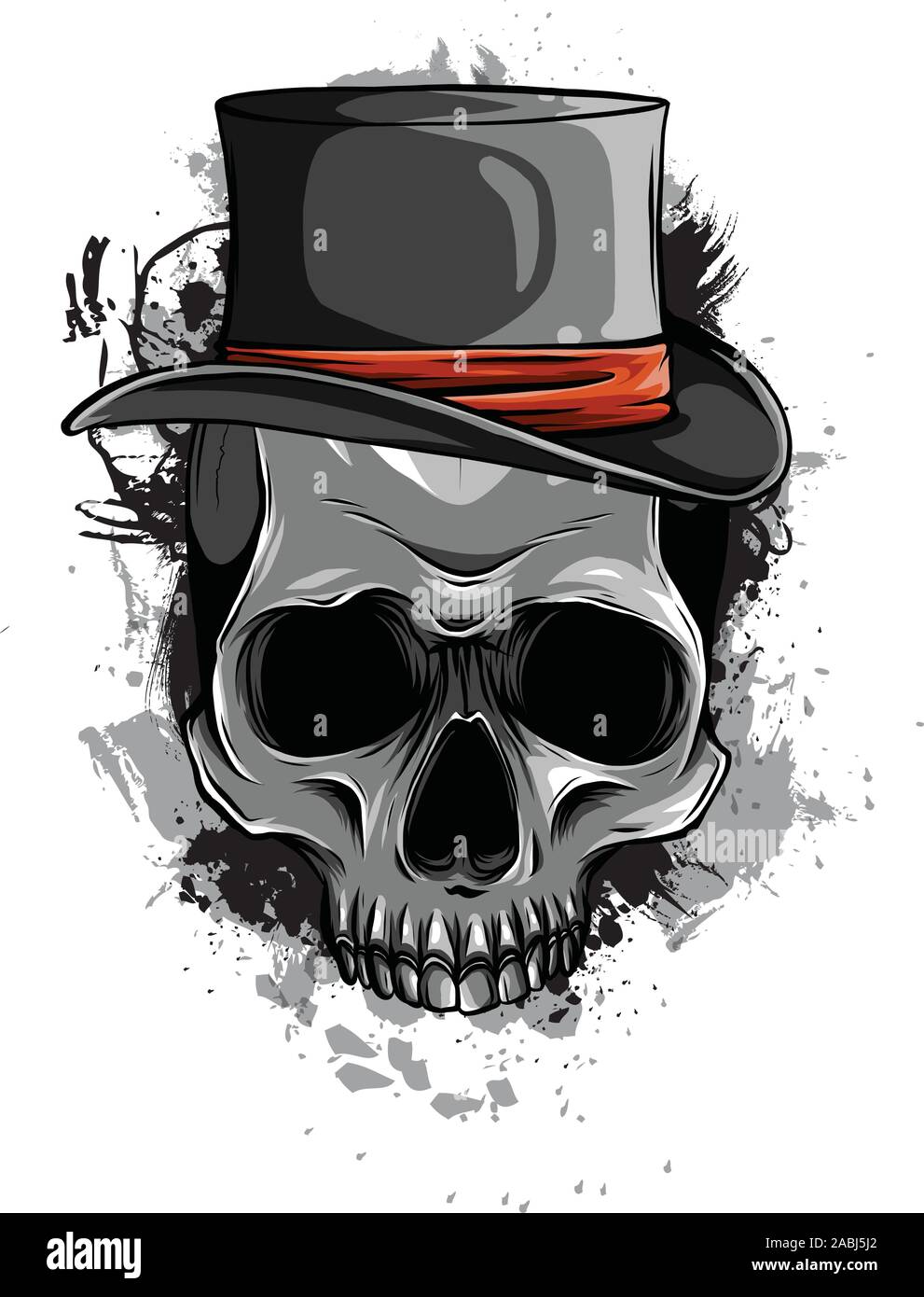 Cowboy skull trägt eine elegante braune fedora Hut Stock Vektor