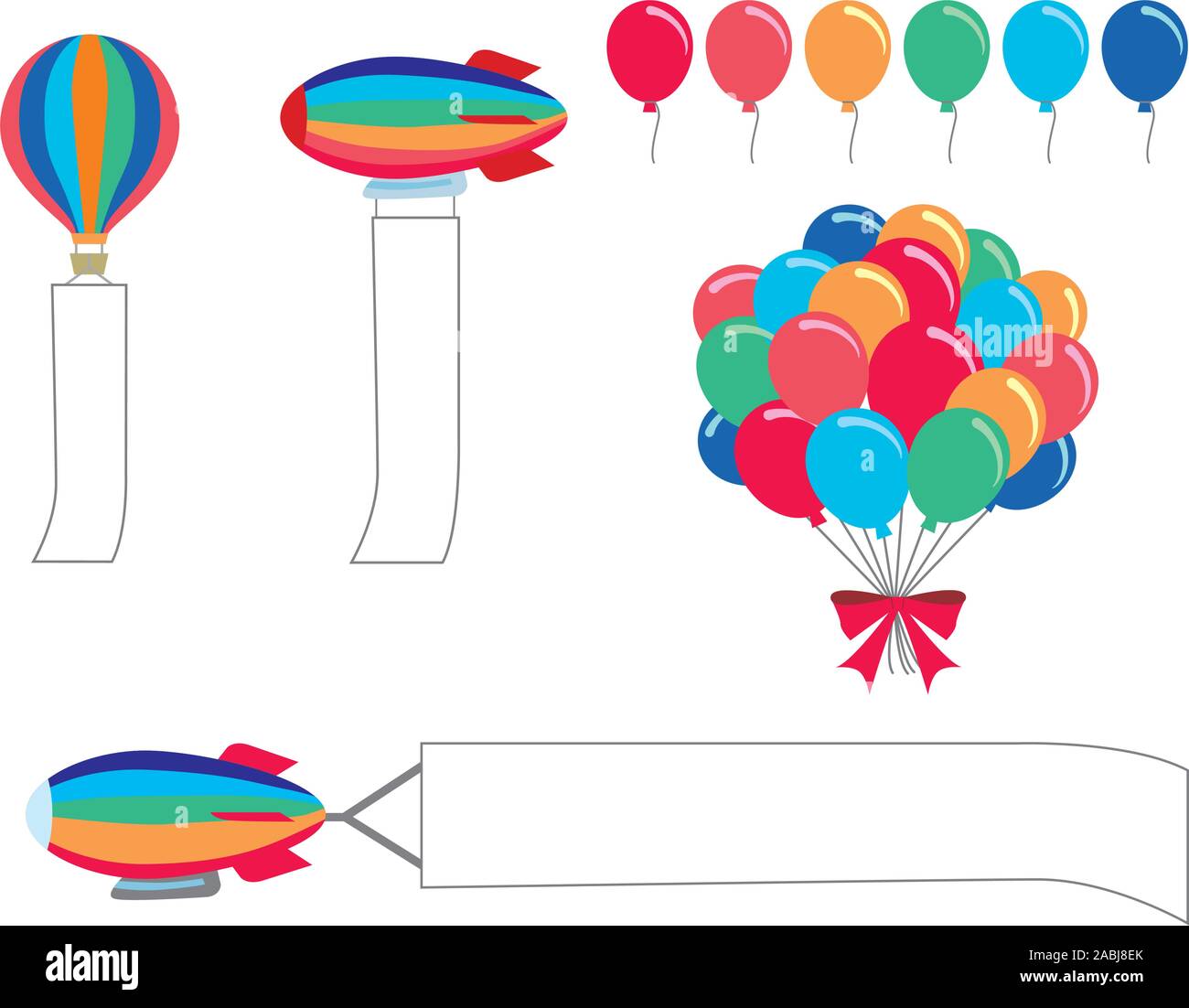 Ballone, Luftschiffe, Vector, Abbildungen Stockfoto