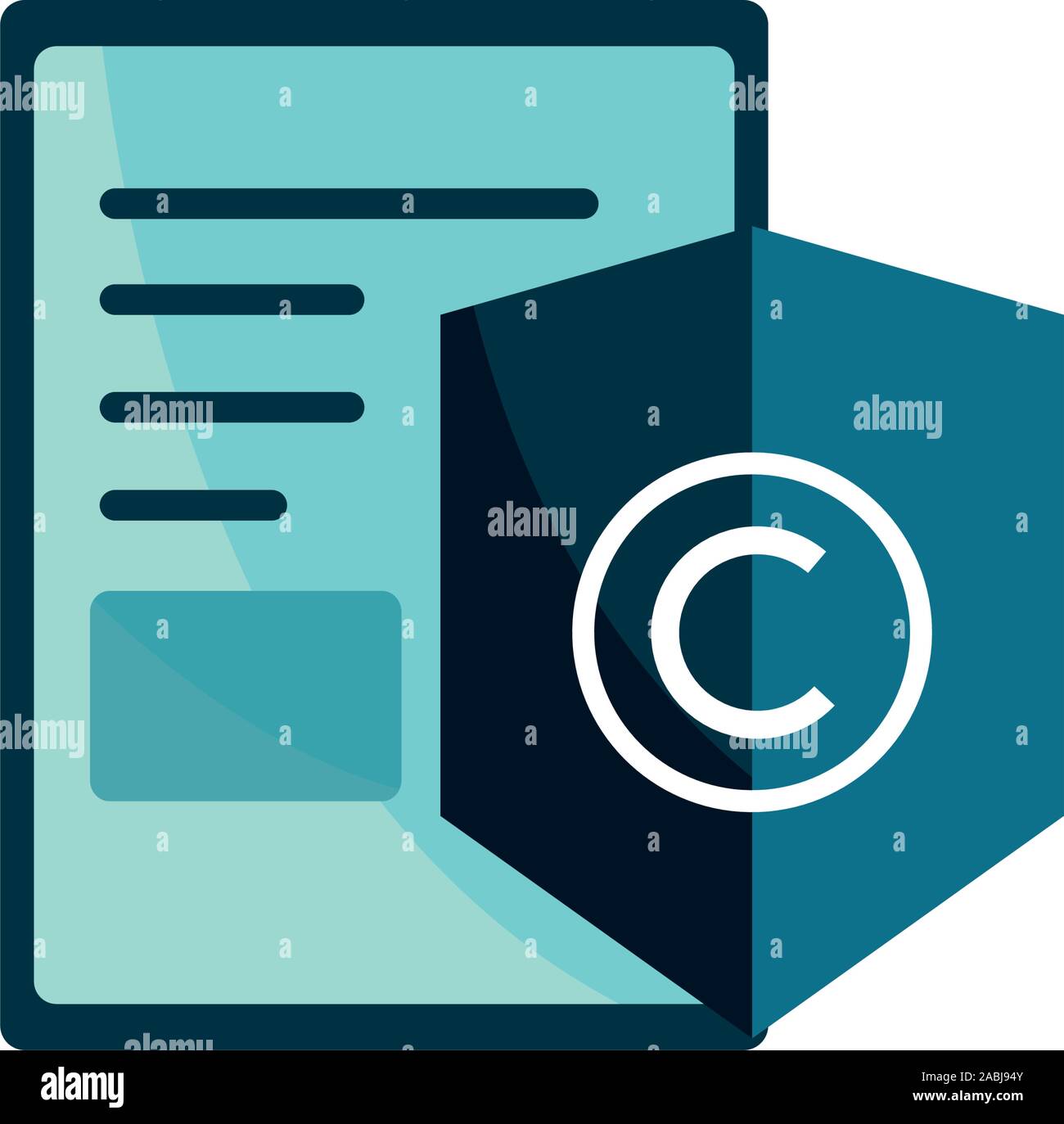 Inhalt Schutz Eigentum Geistiges Copyright Symbol Vektor illustration  Stock-Vektorgrafik - Alamy