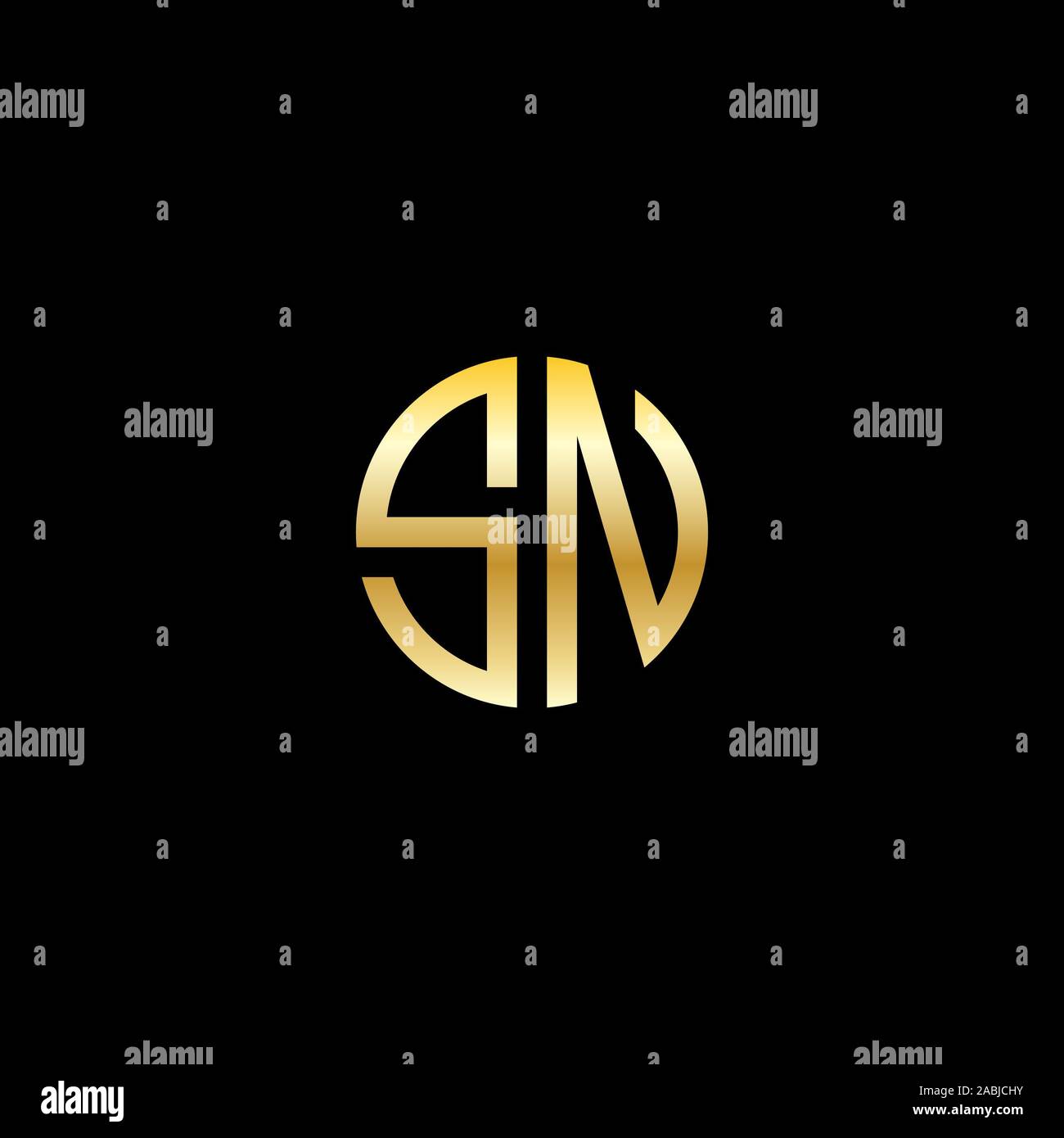 Sn logo Initialen. Moderne sn Schriftzug Stockfoto