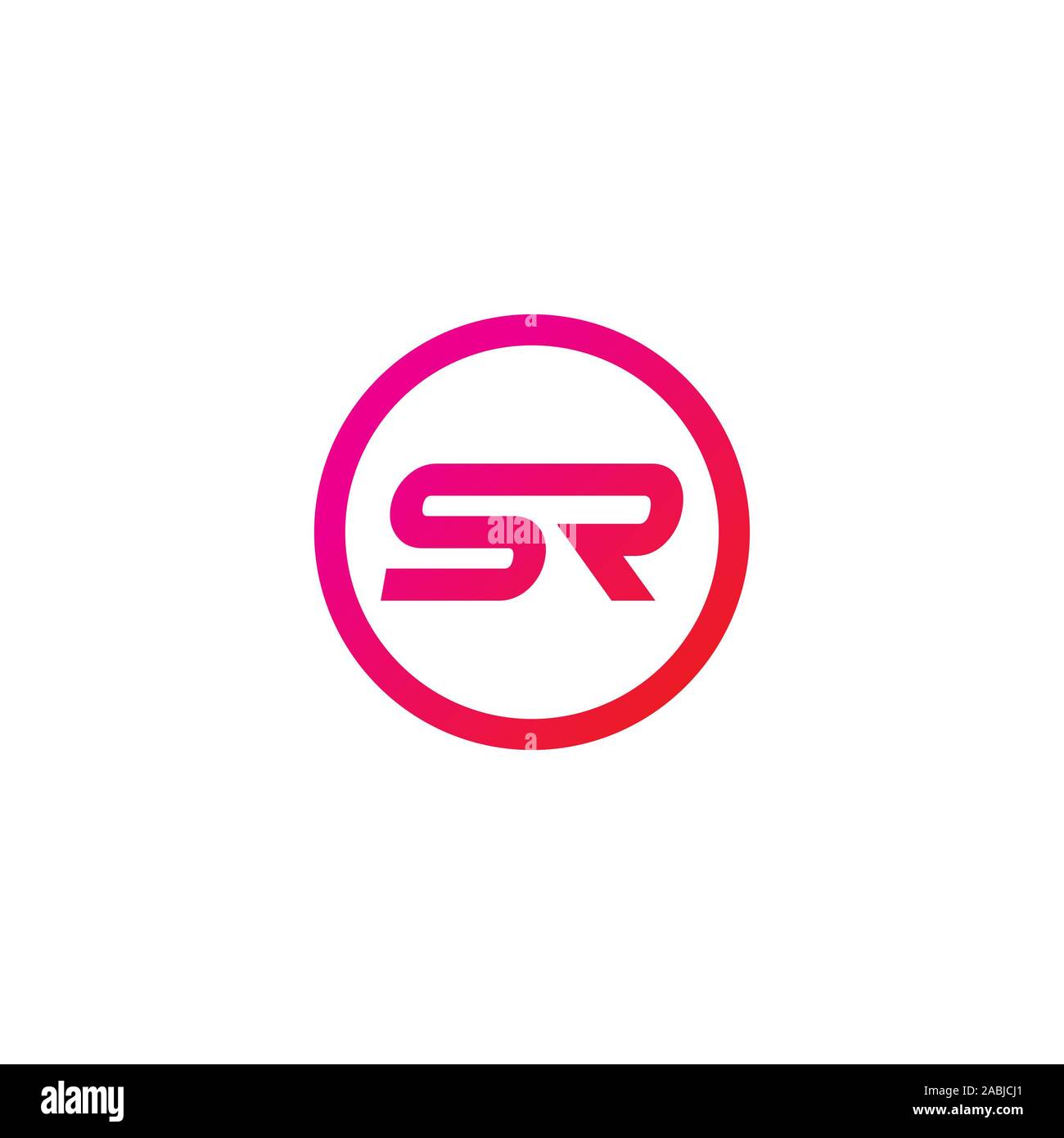 Sr logo Initialen. Moderne sr Schriftzug Stockfoto