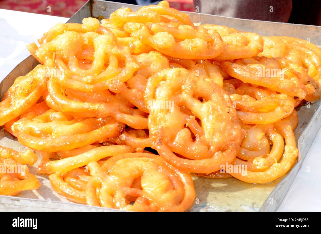 Indische Spezialitäten jalebi, indisches Essen, mithai Stockfoto