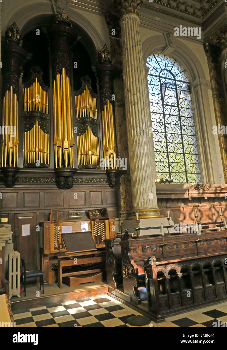 Orgel in St. Philips Kathedrale, Colmore Row, Birmingham B3 2QB, Kirche von England, Anglikanische, Stockfoto