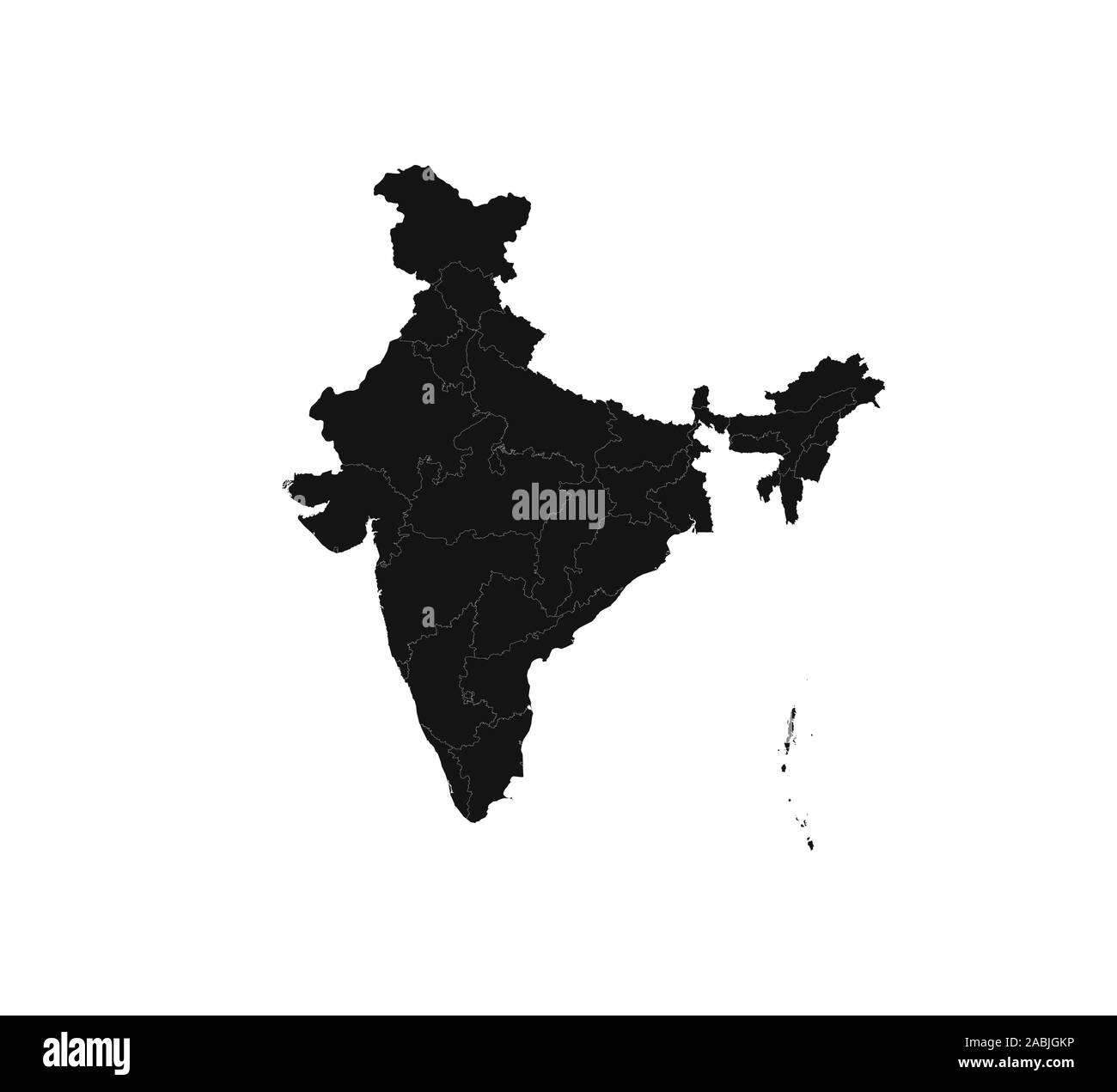 Indien Karte, Grenze Karte. Vector Illustration. Stock Vektor