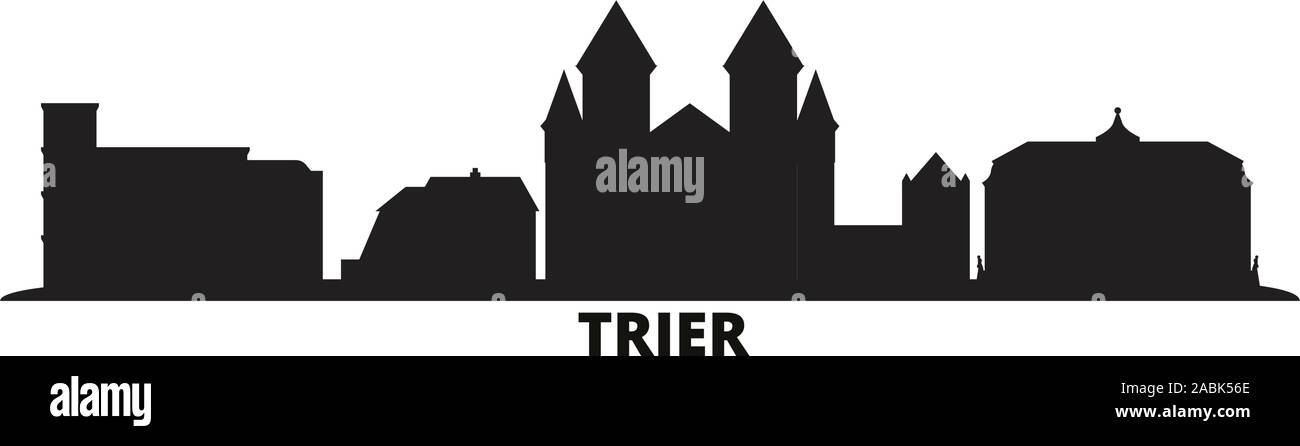 Deutschland, Trier Skyline der Stadt isoliert Vector Illustration. Deutschland, Trier reisen Stadtbild mit Referenzmarken Stock Vektor