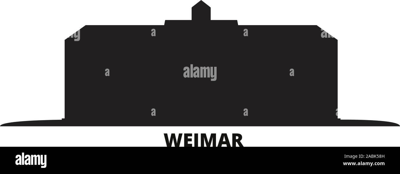 Deutschland, Weimar, Bauhaus Skyline der Stadt isoliert Vector Illustration. Deutschland, Weimar, Bauhaus reisen Stadtbild mit Referenzmarken Stock Vektor