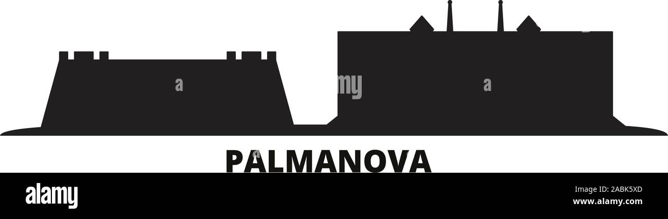 Italien, Palmanova Skyline der Stadt isoliert Vector Illustration. Italien, Palmanova reisen Stadtbild mit Referenzmarken Stock Vektor