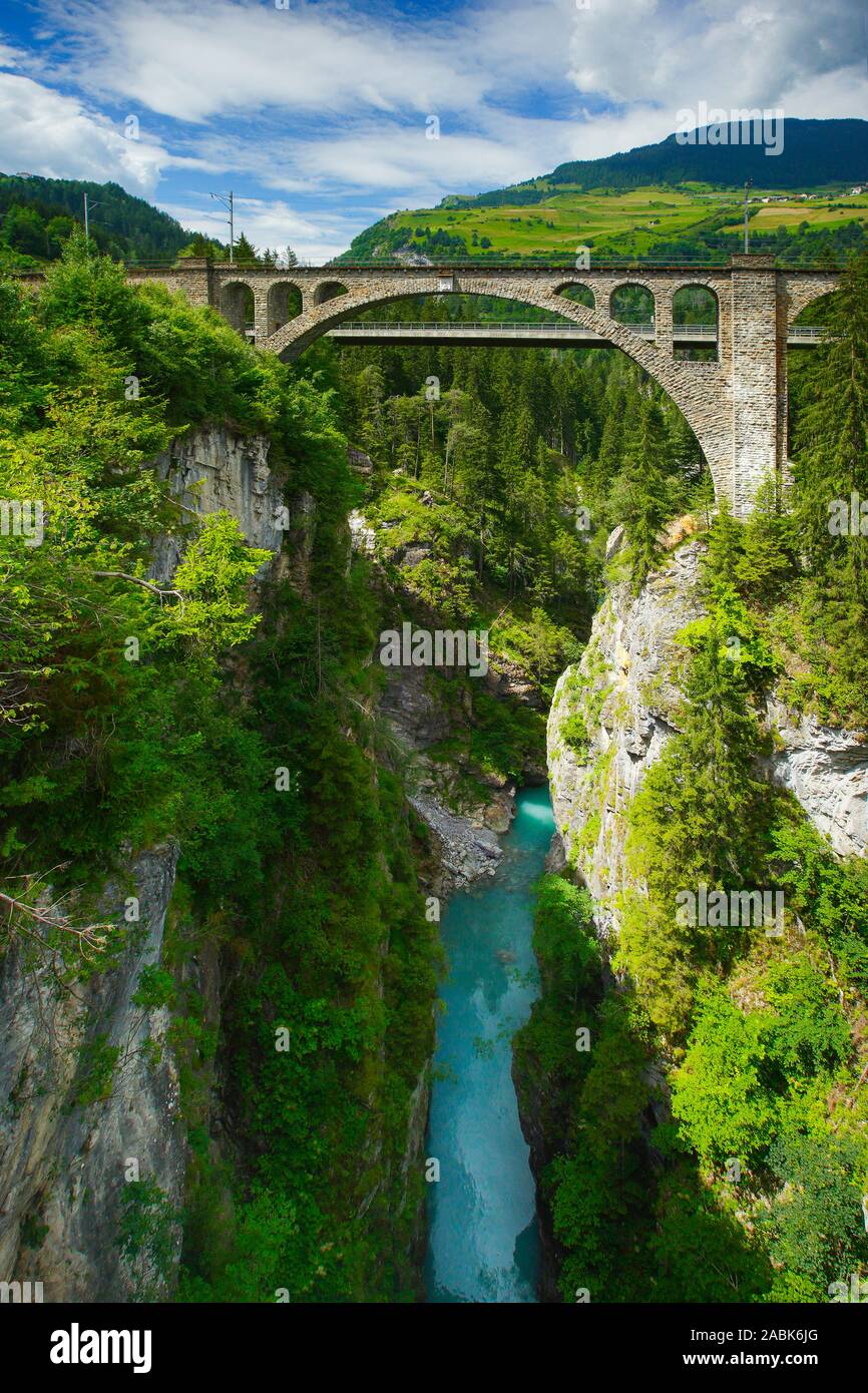 Solis Brücke, Graubünden, Schweiz Stockfoto