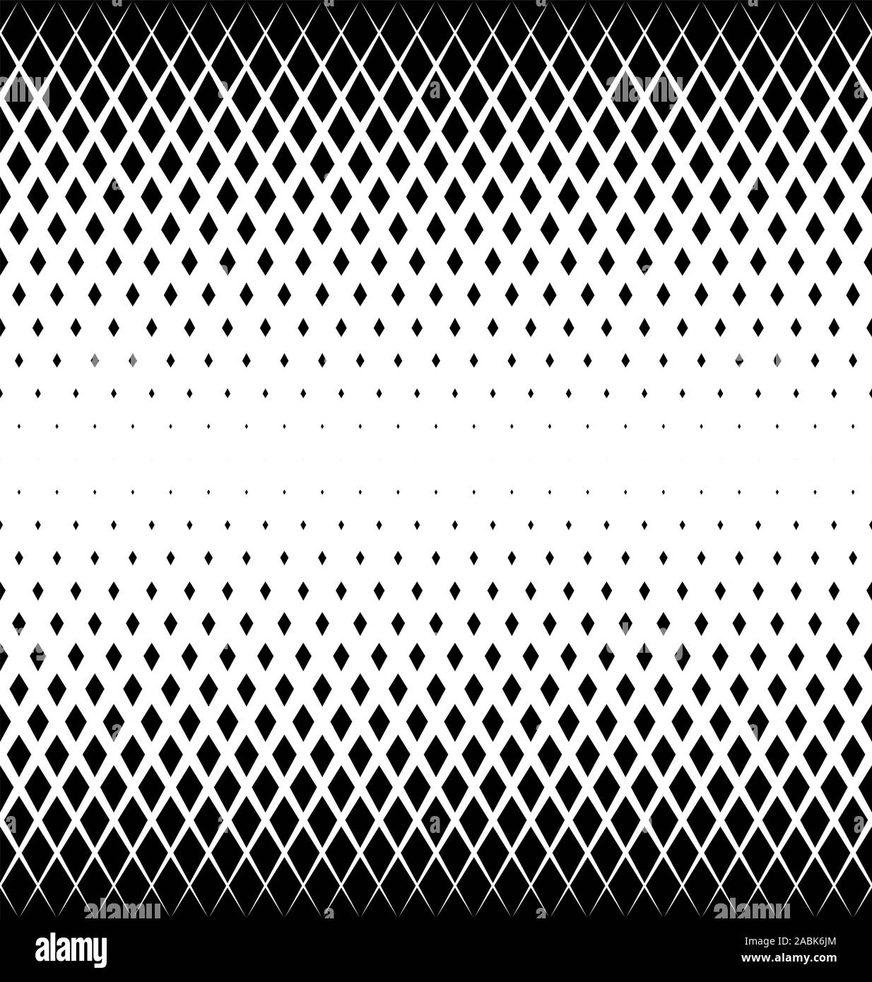 Geometrische Muster der schwarzen Diamanten auf einem weißen Hintergrund. nahtlos in eine Richtung. Option mit einem kurzen Fade Out. Stock Vektor