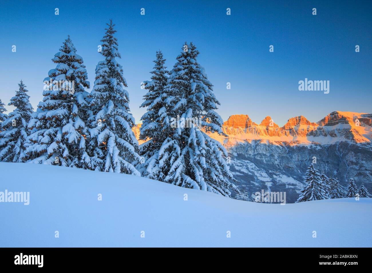 Churfirsten, ein Gebirge im Kanton St. Gallen, Schweiz Stockfoto