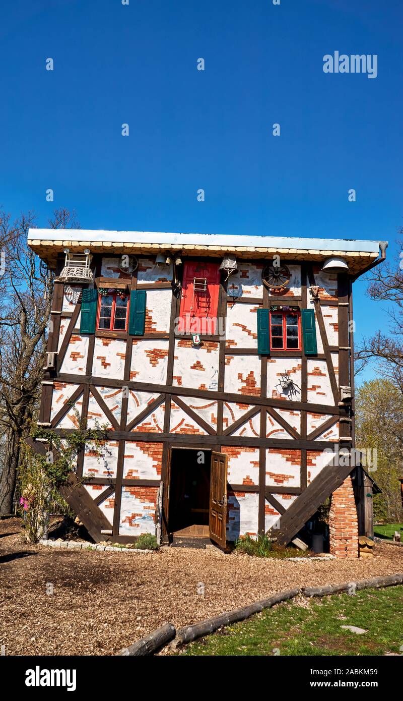 Hexen Haus auf dem Hexentanz in Thale. Sachsen-anhalt, Harz, Deutschland Stockfoto