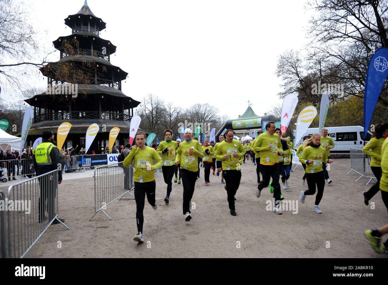 Die Teilnehmer der Organspende laufen durch den Englischen Garten. [Automatisierte Übersetzung] Stockfoto