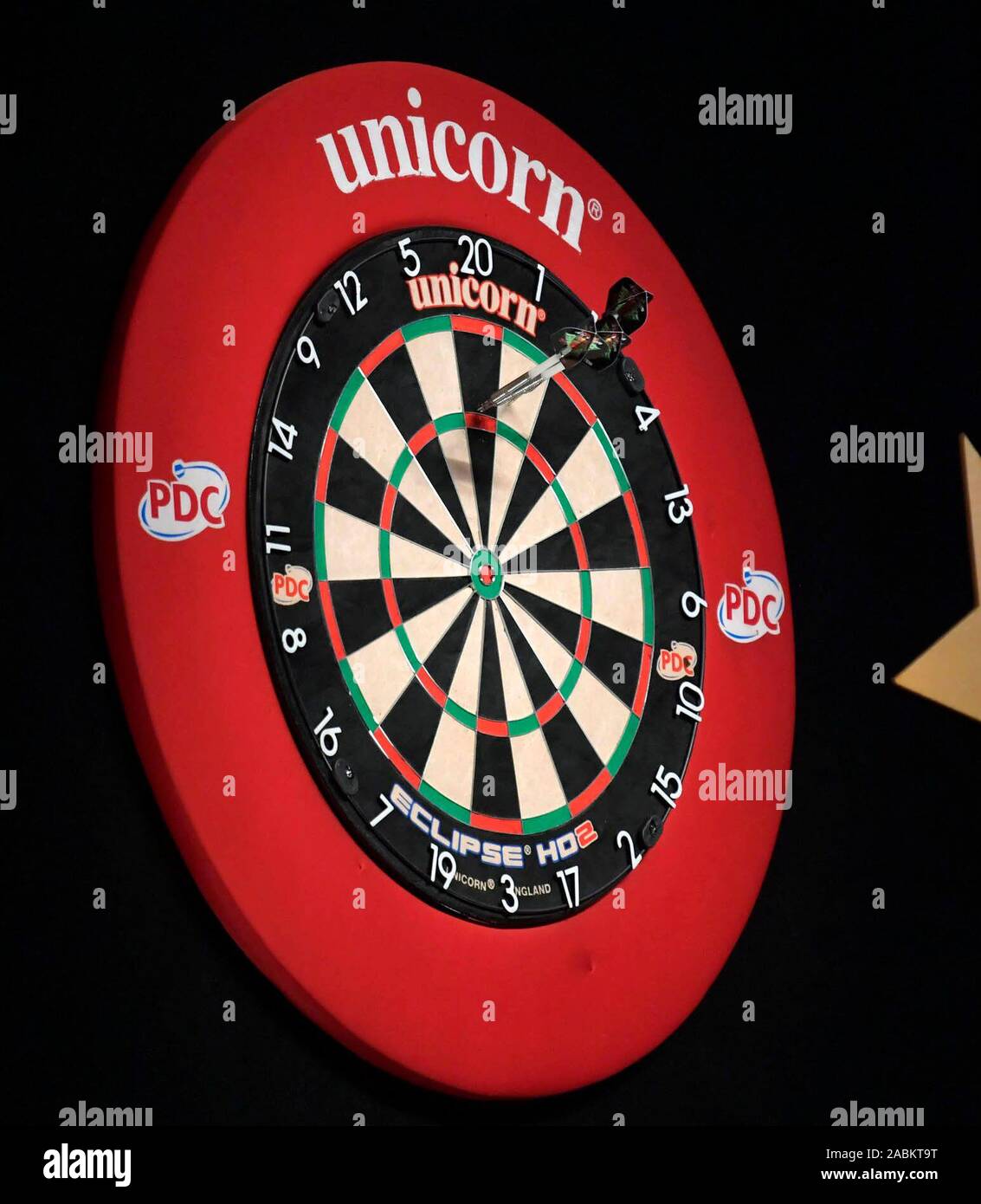 Ziel des Deutschen Dart Grand Prix im Zenith in München. [Automatisierte Übersetzung] Stockfoto