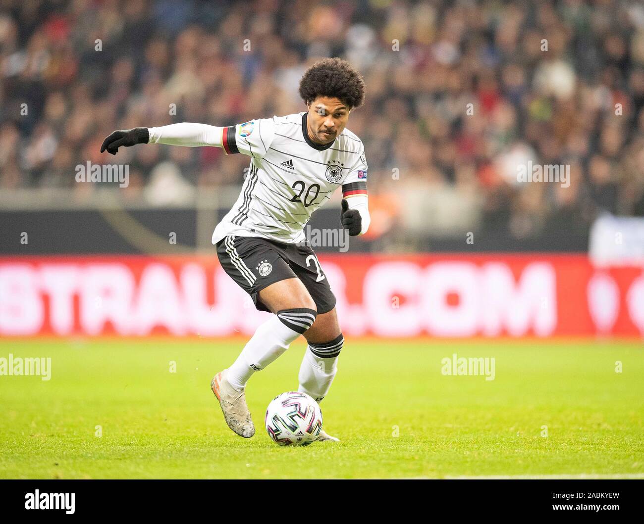 Frankfurt, Deutschland. Nov, 2019 19. Serge GNABRY (GER) handeln. Fussball Laenderspiel, EM-Qualifikation, Gruppe C, Deutschland (GER) - Nordirland (NIR) 6:1, am 19/11/2019 in Frankfurt/Deutschland. € | Nutzung der weltweiten Kredit: dpa/Alamy leben Nachrichten Stockfoto